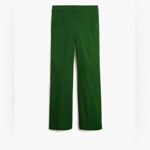J. Crew Factory Kelsey Vibrant Green Crop Flare Linen Blend Pants Size 6